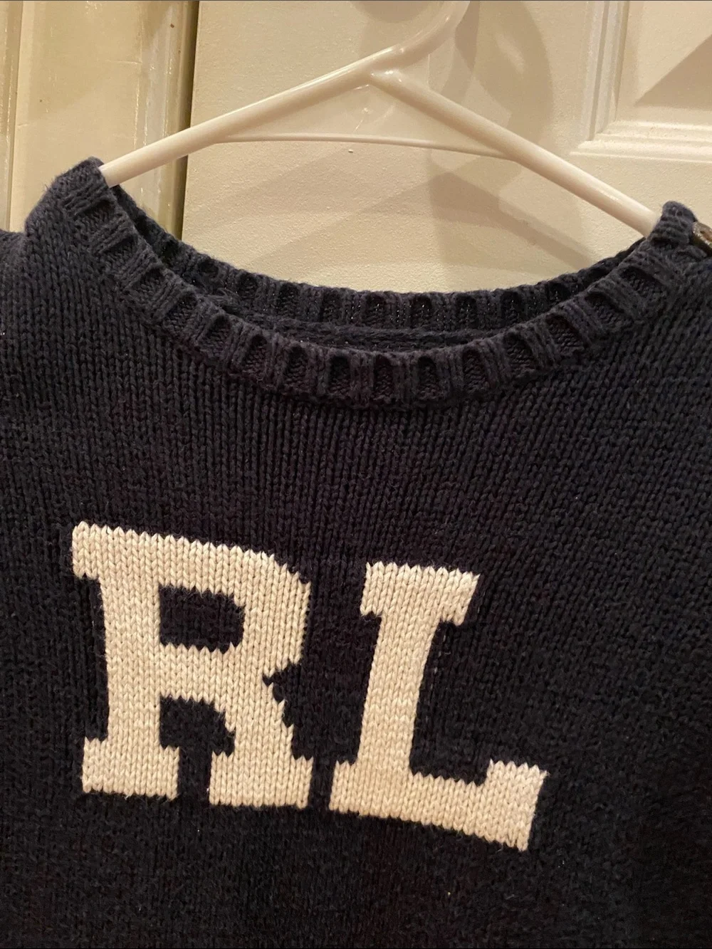 Ralph Lauren Navy RL Logo Knit Sweater Girl’s